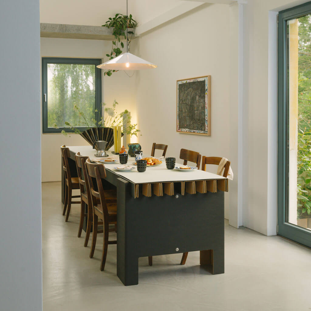 RIAB GRID table single in natural cardboard