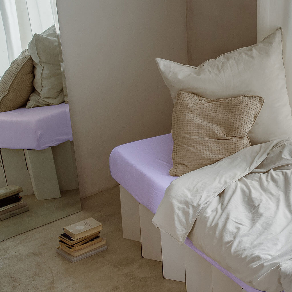 RIAB Organic Cotton Fitted Sheet in lilac