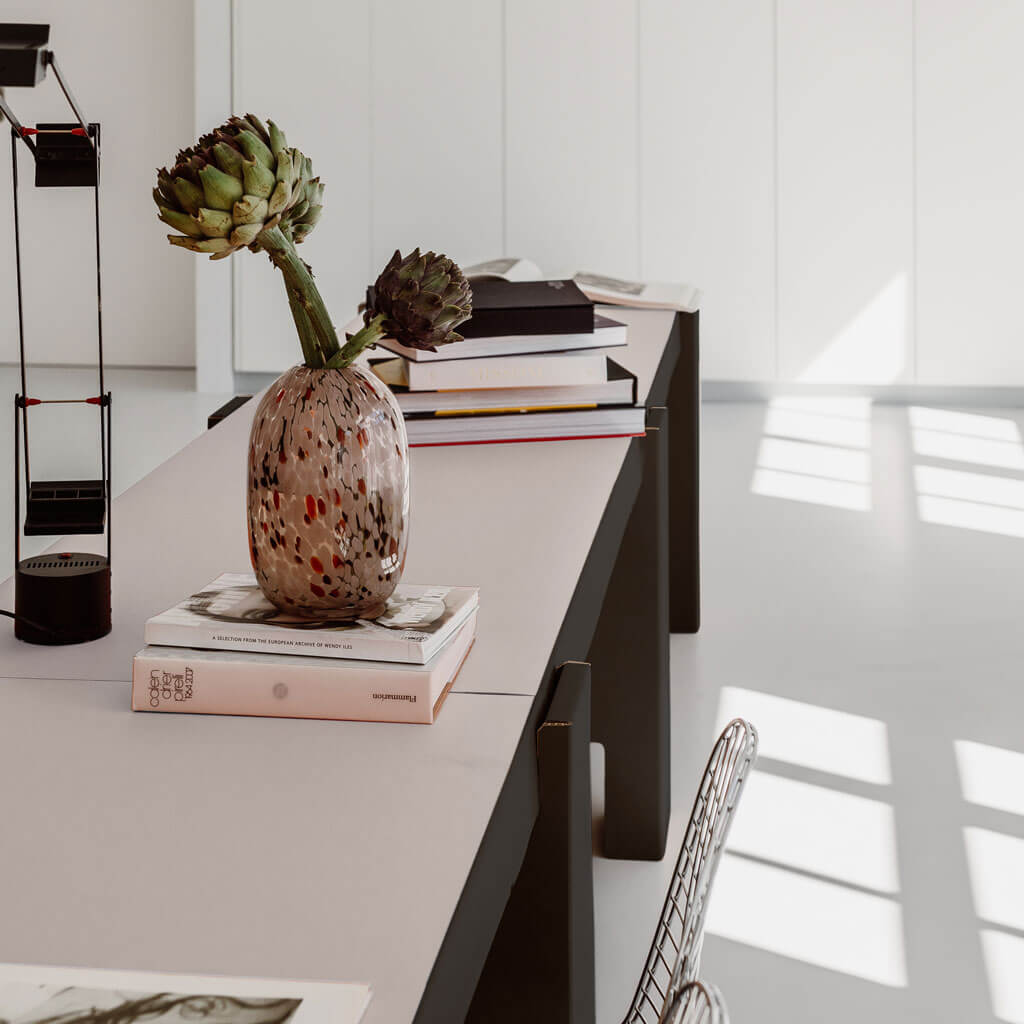 RIAB GRID Table linoleum pad in light-grey