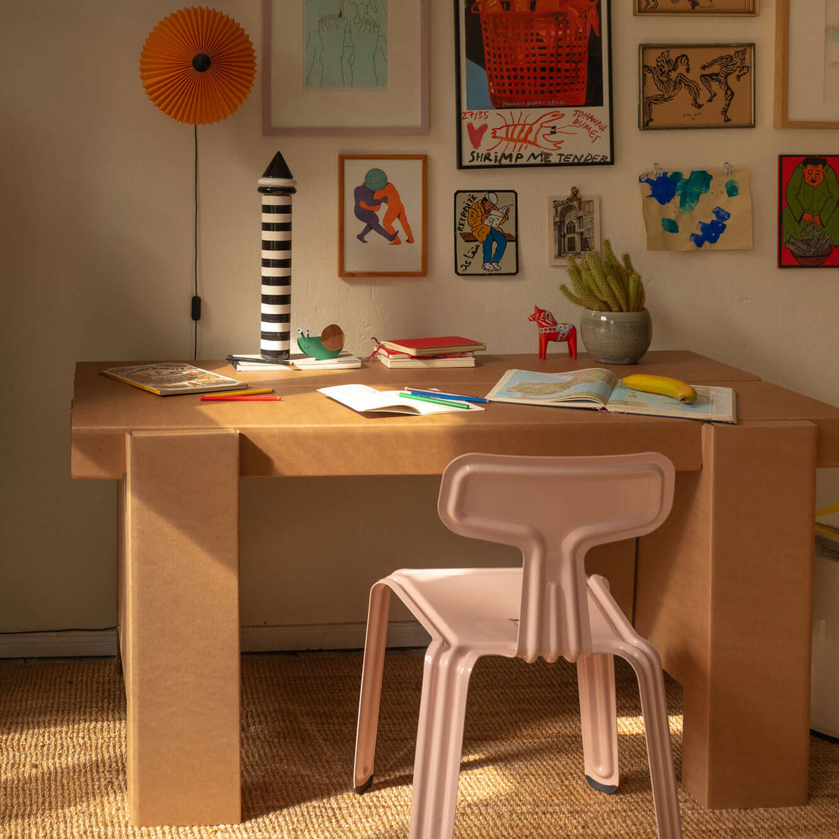 RIAB GRID table natural as desk in kids room