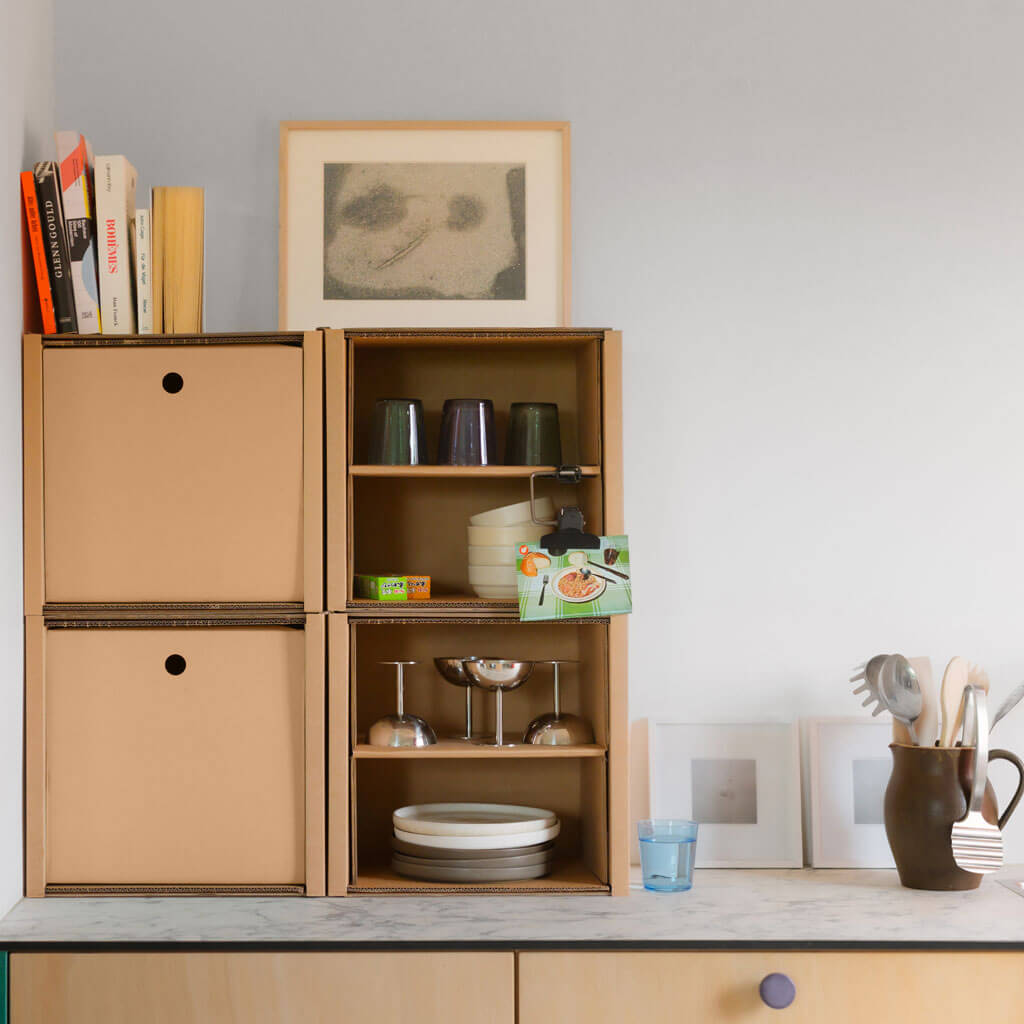 ROOM IN A BOX modular shelving system with drawers natural 