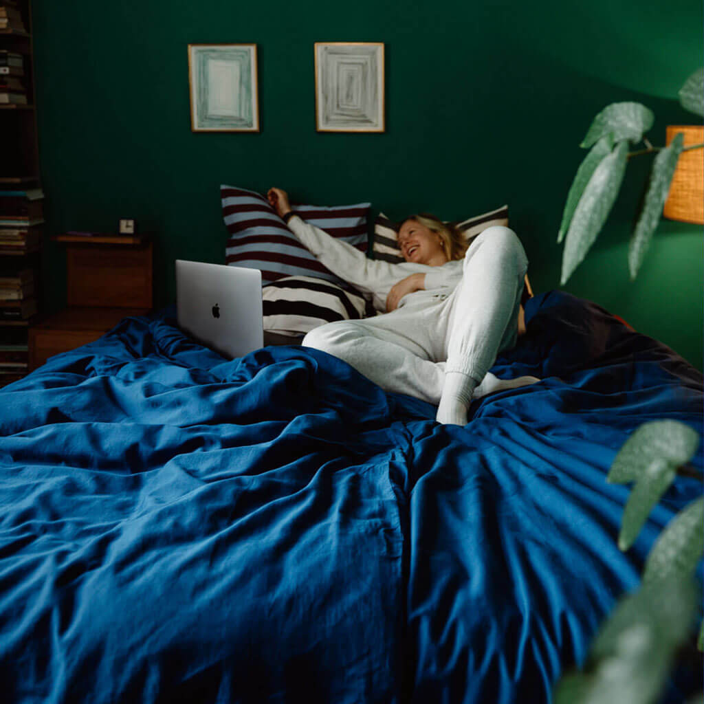 ROOM IN A BOX organic cotton bed linen ultramarine blue