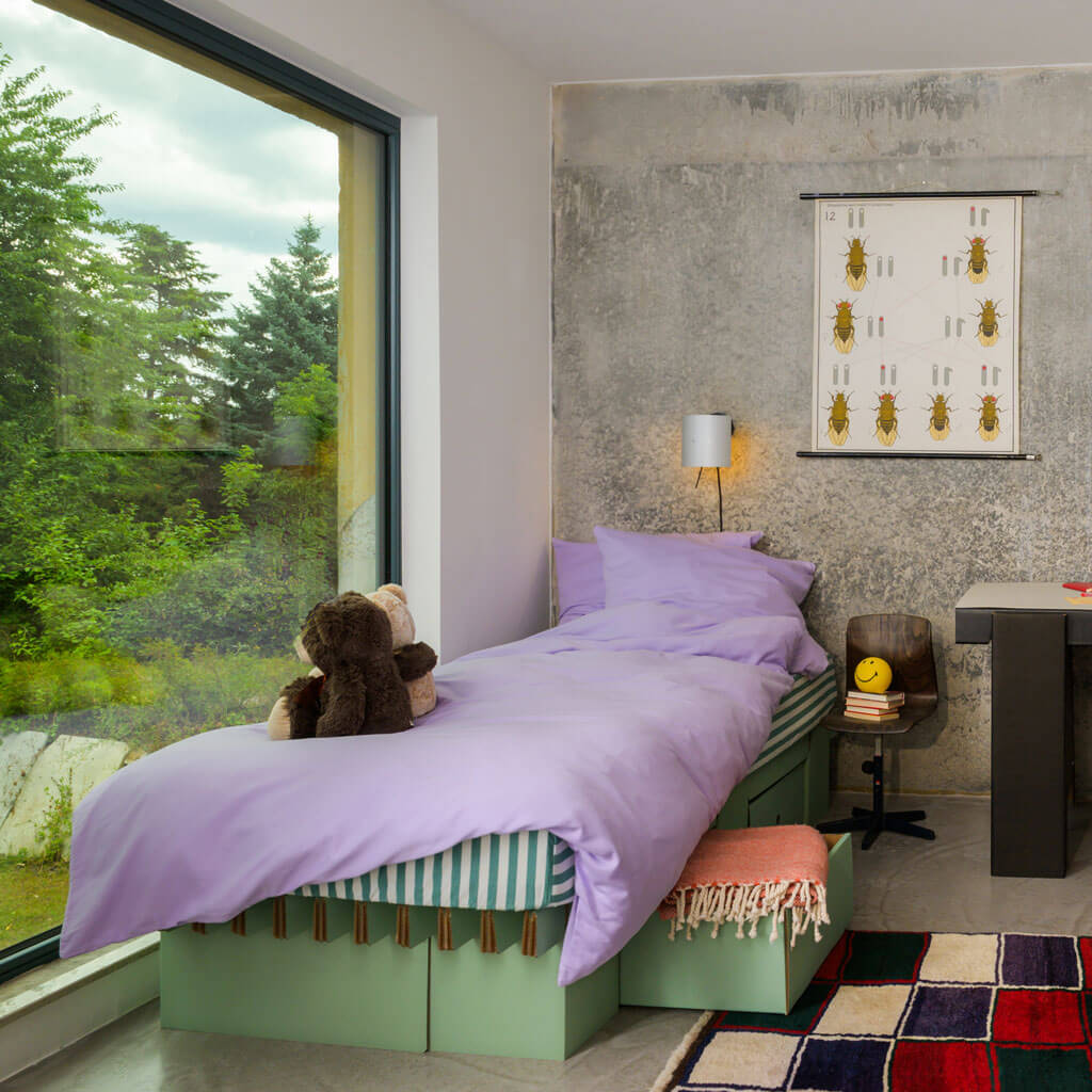 ROOM IN A BOX GRID Bed with drawers in sage