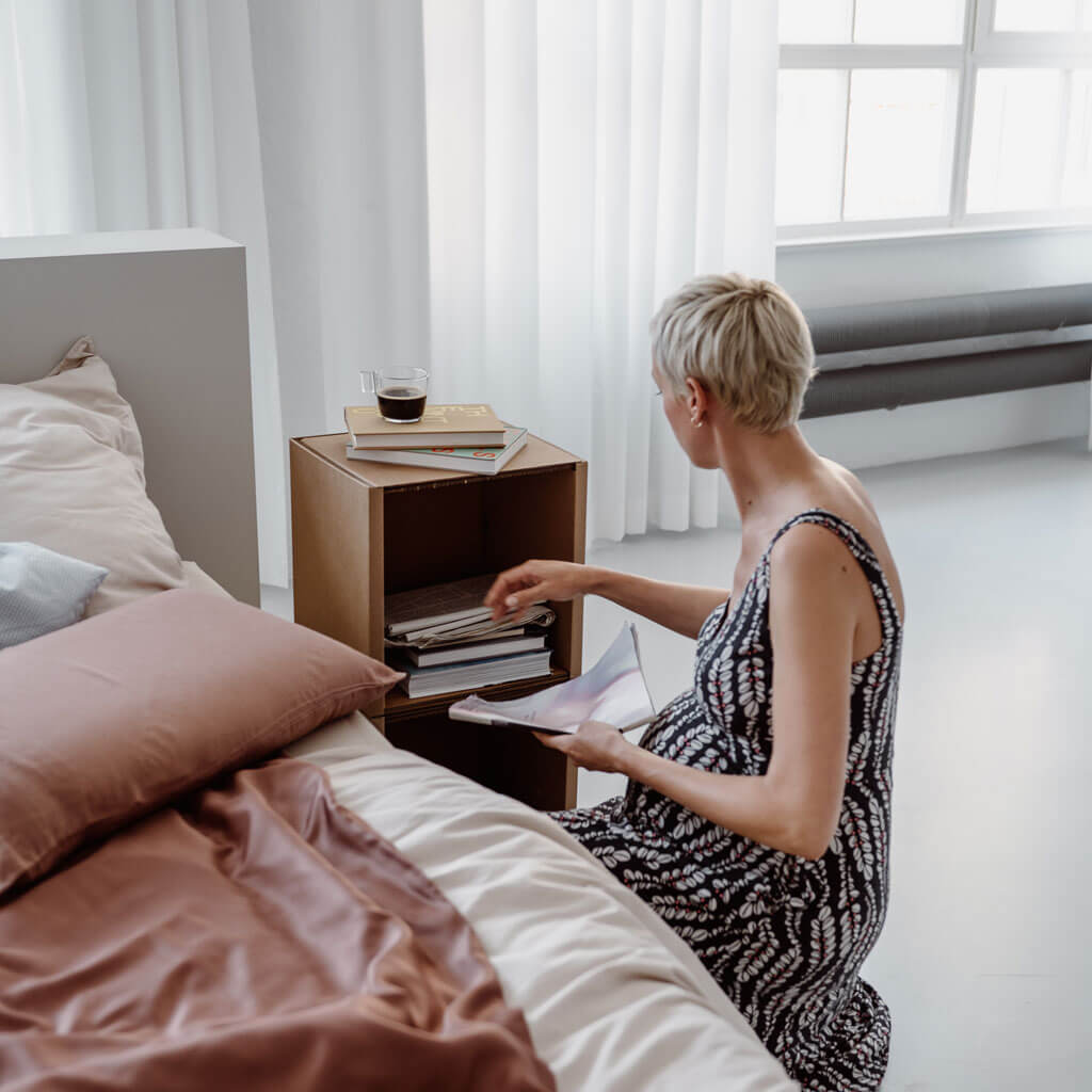 ROOM IN A BOX modular shelving system shelf 2x1 as nightstand