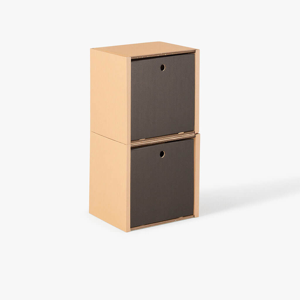 ROOM IN A BOX modular shelving system shelf 2x1 with 2 black drawers