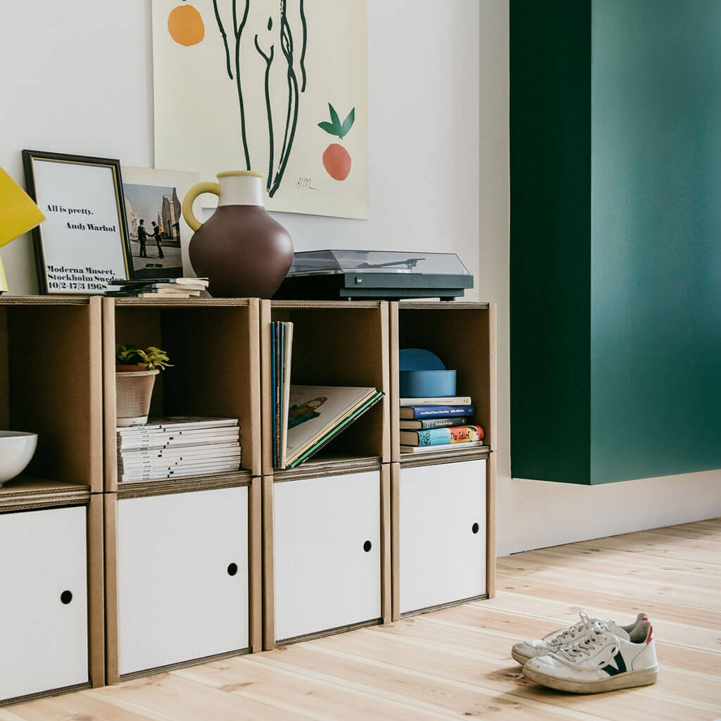 ROOM IN A BOX modular shelving system shelf door sage