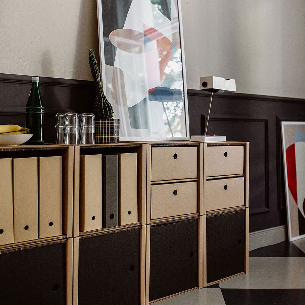 ROOM IN A BOX modular shelving system shelf door black